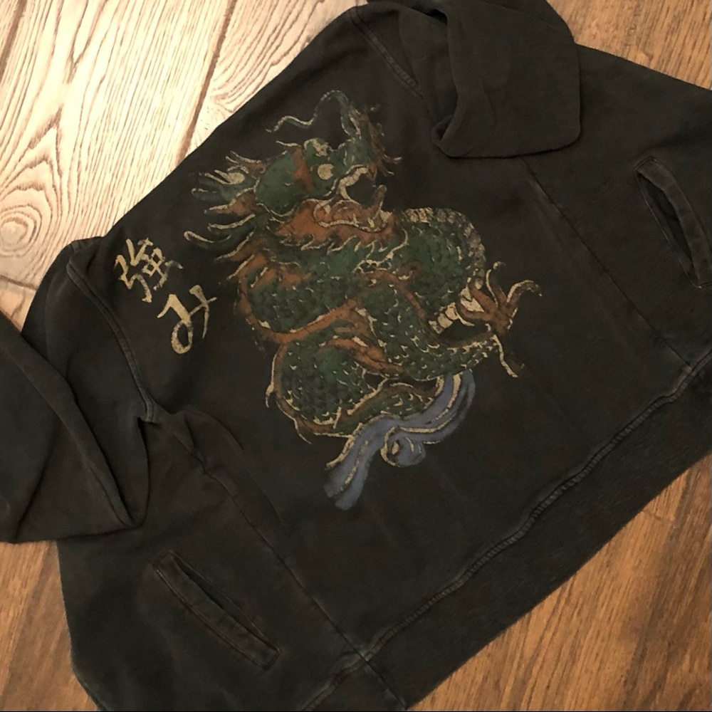 Lucky Brand Jacket “Dragon” Graphic Design Vintage Look Size X-Small - Picture 5 of 9
